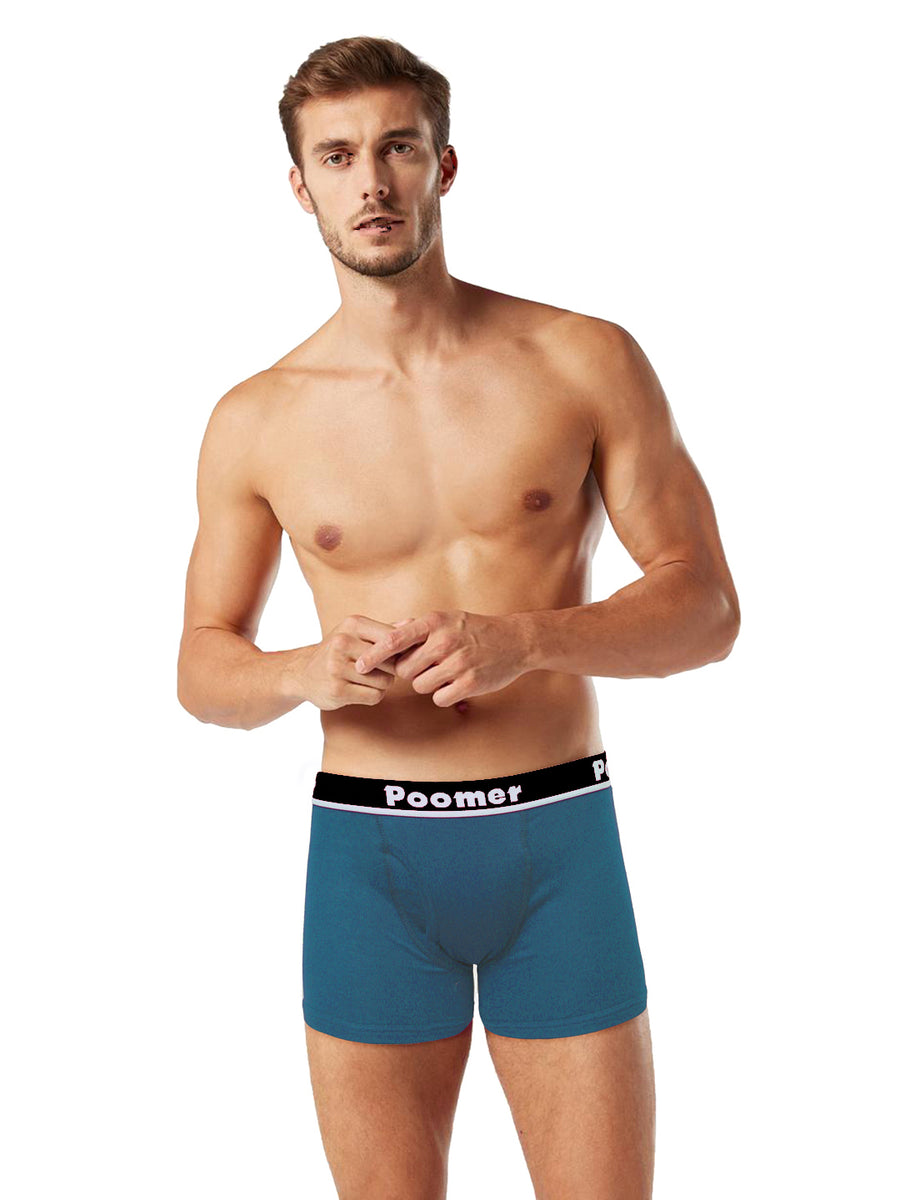 Buy Poomer Men's Cotton Trunks (Pack of 1) (Ultra Fit Trunks 2  Pockets-100_Blue_100cm) at
